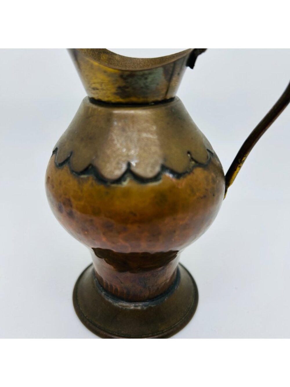 Vintage Maudoux Dinant Belgium Copper Brass Pitcher Antique Dinanderie Jug - Picture 2 of 10